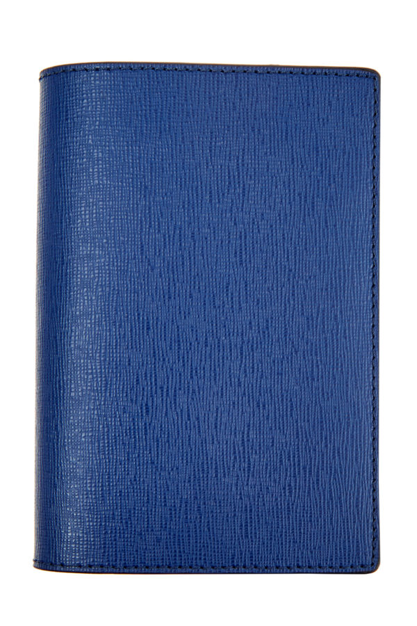 Обложка для паспорта из фактурной кожи ярко-синего оттенка CANALI Италия