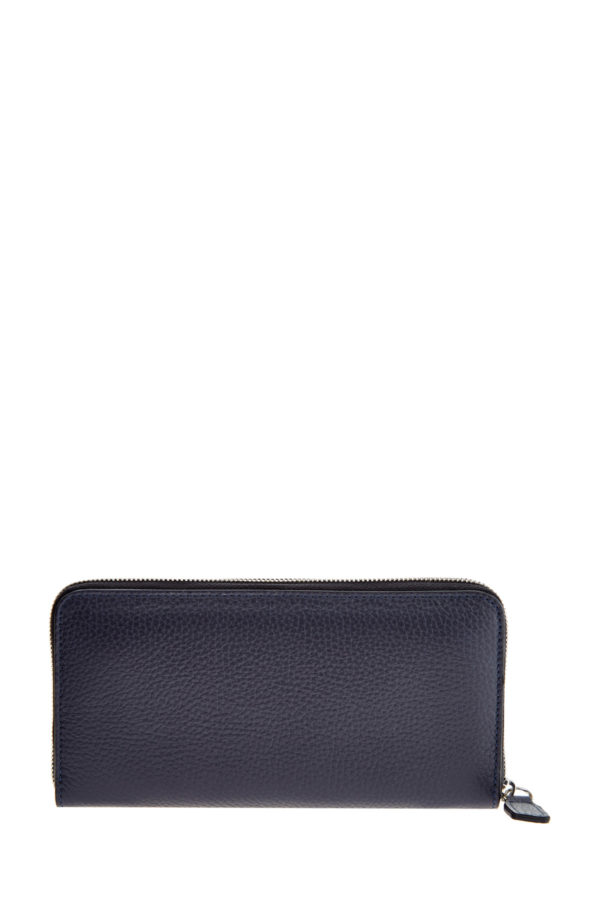 Кожаный бумажник темно-синего оттенка с одним отделением CANALI Италия