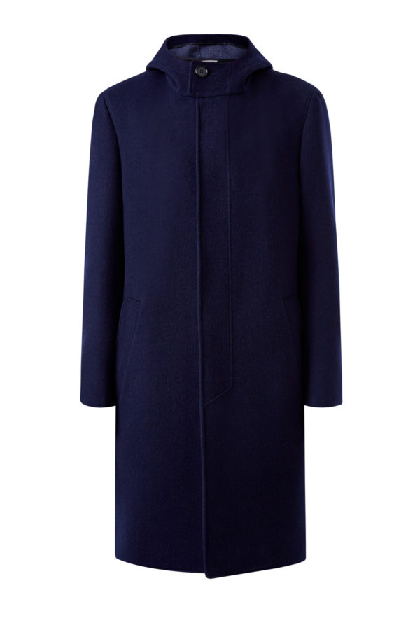 Минималистичное пальто из двухслойной шерстяной ткани CANALI Италия