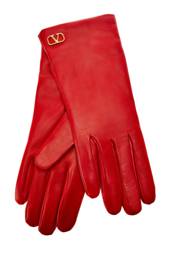 Кожаные перчатки с подкладкой из кашемира VALENTINO GARAVANI Италия