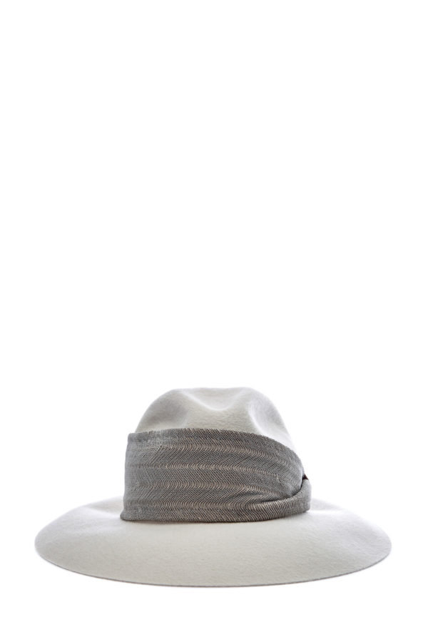 Шляпа из кашемирового драпа с расшитой лентой BRUNELLO CUCINELLI Италия