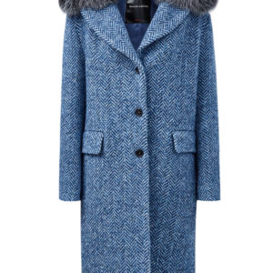 Пальто из шерстяного драпа с мехом лисы Frost Fox ERMANNO SCERVINO Италия