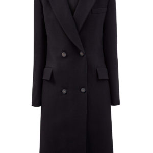 Двубортное пальто из шерстяной ткани с приталенным силуэтом VALENTINO Италия