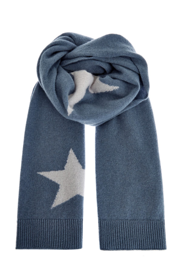 Кашемировый шарф ручной работы с интарсийным узором в виде звезд LORENA ANTONIAZZI Италия