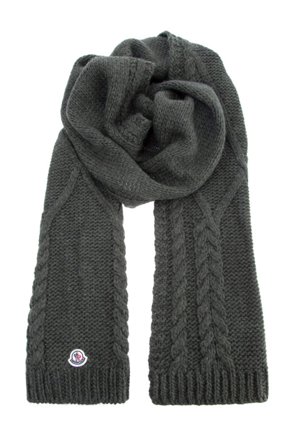 Теплый шарф из пряжи на основе шерсти альпаки плотностью 3 gg MONCLER Италия