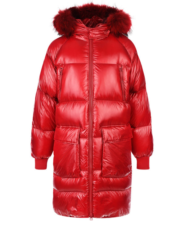 Красное пуховое пальто New Marmolada Freedomday
