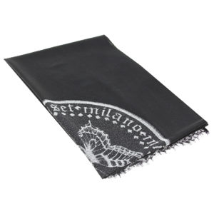 Черный шарф с кружевной отделкой TWINSET