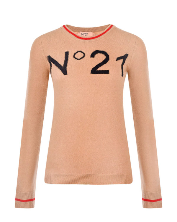 Джемпер из шерсти с логотипом No. 21