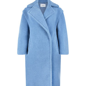 Голубое пальто с надписью "Queen mama" Forte dei Marmi Couture