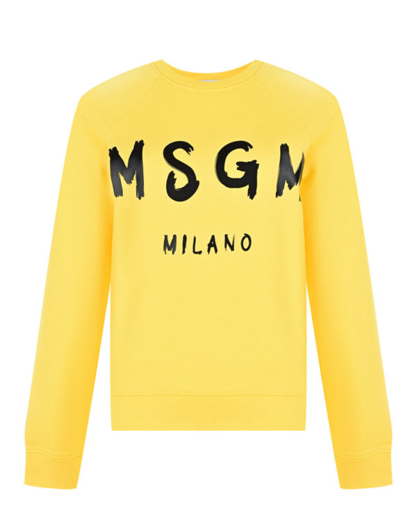 Желтый джемпер с логотипом MSGM