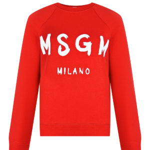 Красный джемпер с логотипом MSGM