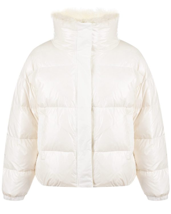 Короткая куртка белого цвета Yves Salomon