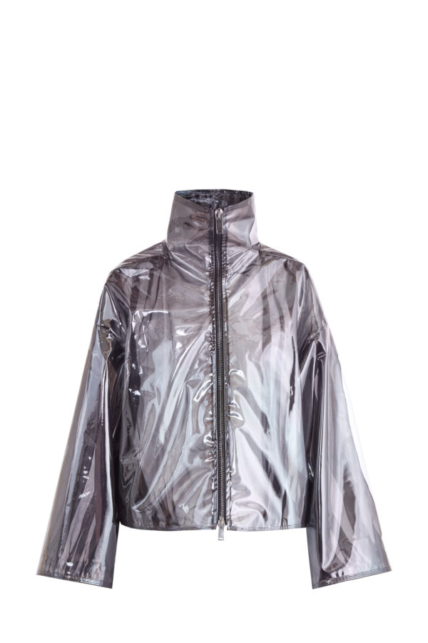 Куртка-дождевик силуэта трапеция из глянцевой полимерной ткани VALENTINO Италия